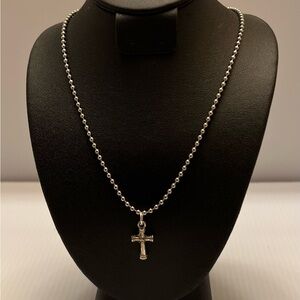 Elegant Silver Cross Pendant Necklace